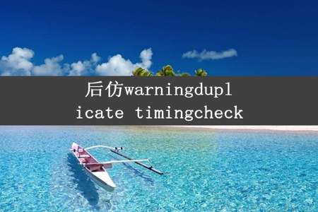 后仿warningduplicate timingcheck