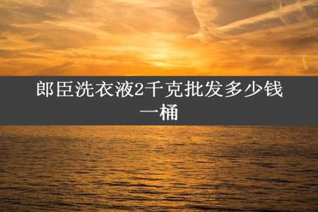 郎臣洗衣液2千克批发多少钱一桶