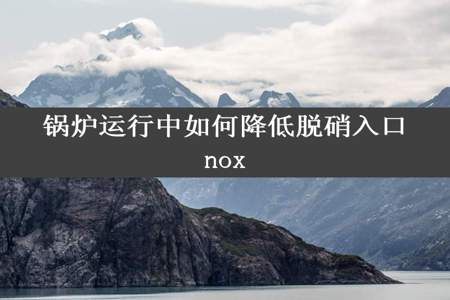 锅炉运行中如何降低脱硝入口nox