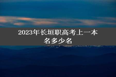 2023年长垣职高考上一本名多少名