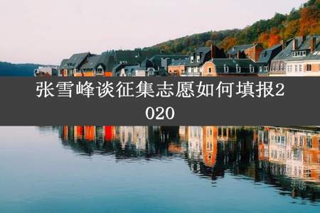 张雪峰谈征集志愿如何填报2020