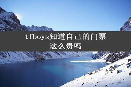 tfboys知道自己的门票这么贵吗