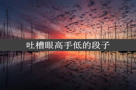 吐槽眼高手低的段子