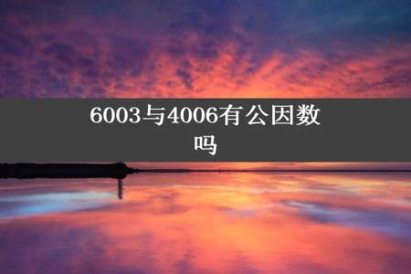 6003与4006有公因数吗