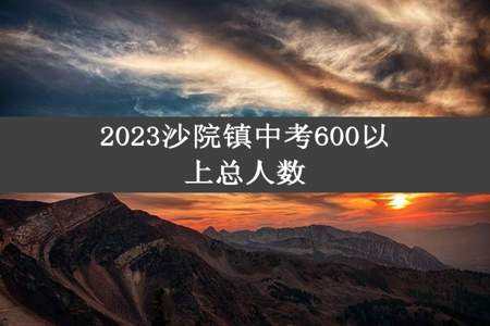 2023沙院镇中考600以上总人数