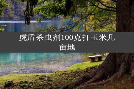 虎盾杀虫剂100克打玉米几亩地