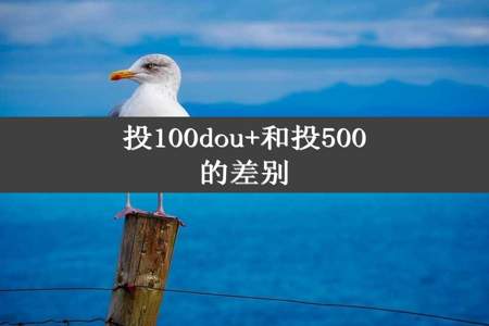 投100dou+和投500的差别