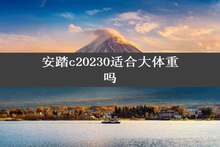 安踏c20230适合大体重吗