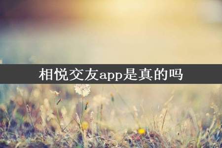 相悦交友app是真的吗