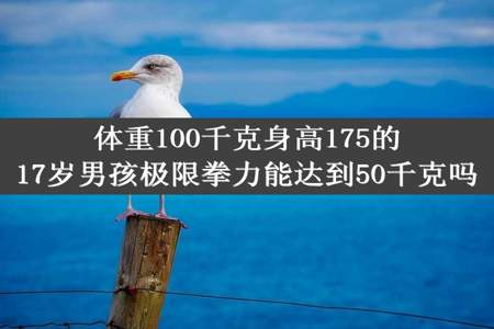 体重100千克身高175的17岁男孩极限拳力能达到50千克吗