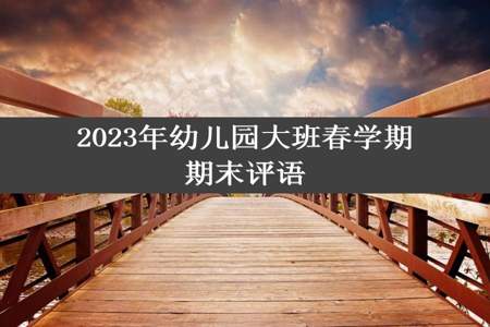 2023年幼儿园大班春学期期末评语