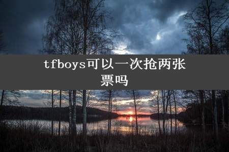 tfboys可以一次抢两张票吗