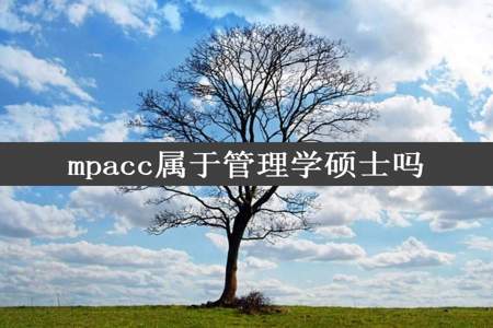 mpacc属于管理学硕士吗