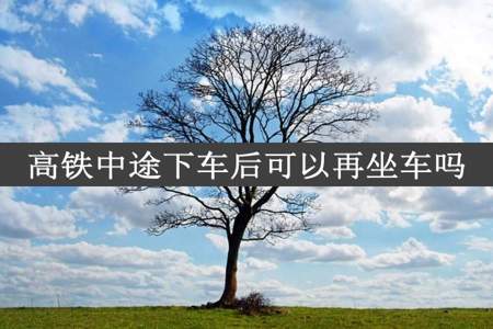 高铁中途下车后可以再坐车吗