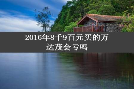 2016年8千9百元买的万达茂会亏吗