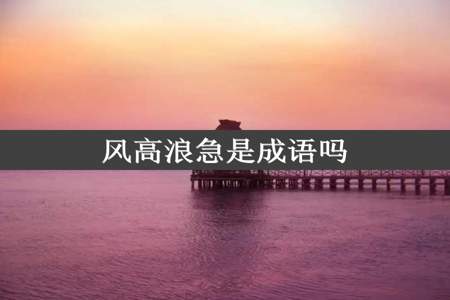 风高浪急是成语吗