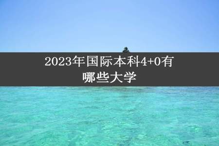 2023年国际本科4+0有哪些大学