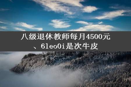 八级退休教师每月4500元、6leo0i是次牛皮