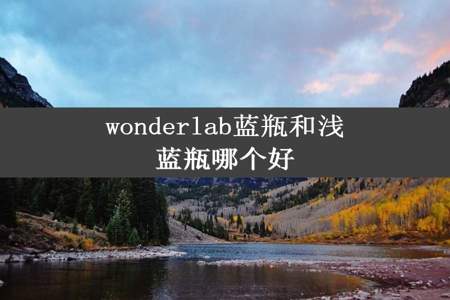 wonderlab蓝瓶和浅蓝瓶哪个好