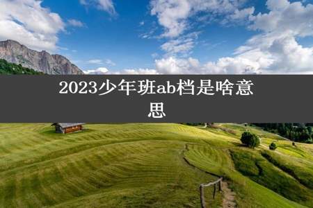 2023少年班ab档是啥意思