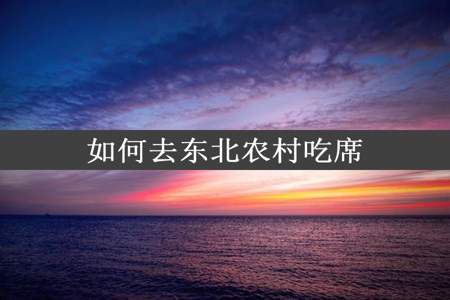 如何去东北农村吃席