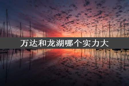 万达和龙湖哪个实力大