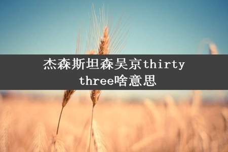 杰森斯坦森吴京thirty three啥意思