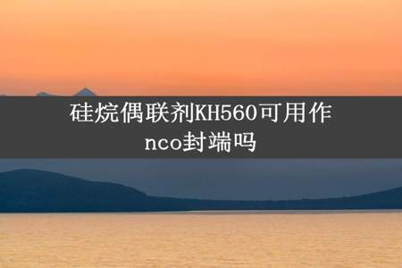 硅烷偶联剂KH560可用作nco封端吗