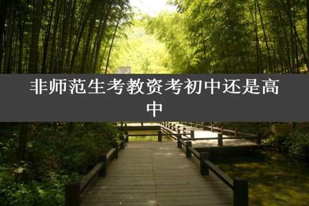 非师范生考教资考初中还是高中