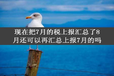 现在把7月的税上报汇总了8月还可以再汇总上报7月的吗