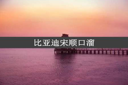 比亚迪宋顺口溜