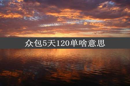 众包5天120单啥意思