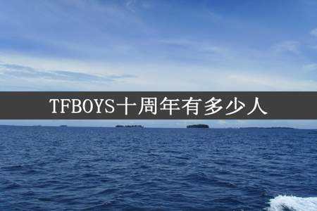 TFBOYS十周年有多少人