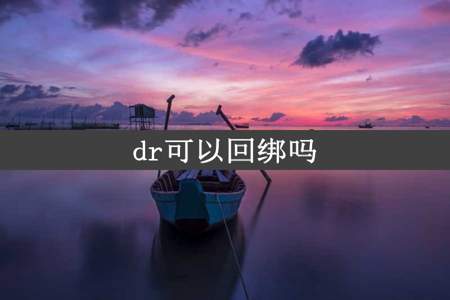 dr可以回绑吗