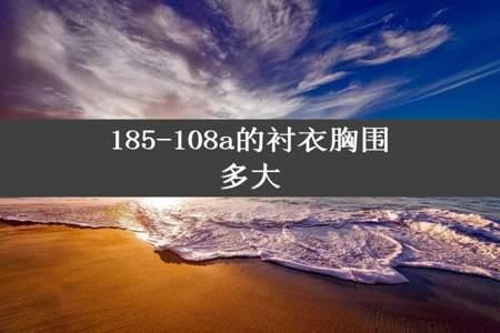 185-108a的衬衣胸围多大