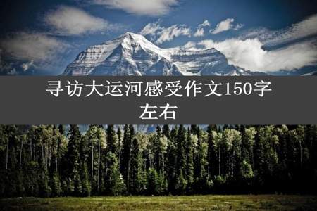 寻访大运河感受作文150字左右