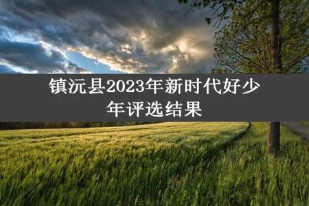 镇沅县2023年新时代好少年评选结果