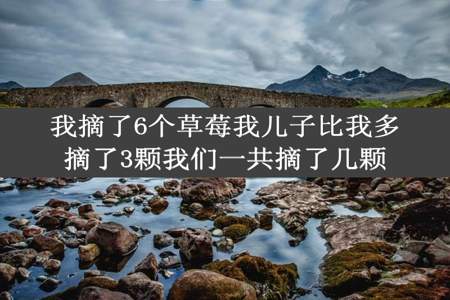 我摘了6个草莓我儿子比我多摘了3颗我们一共摘了几颗