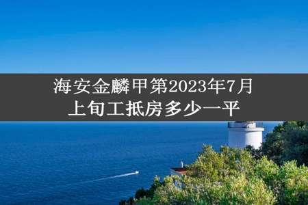 海安金麟甲第2023年7月上旬工抵房多少一平