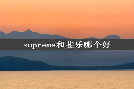 supreme和斐乐哪个好