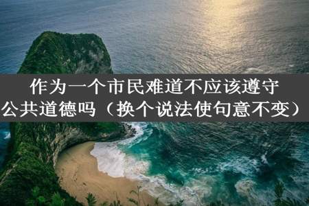 作为一个市民难道不应该遵守公共道德吗（换个说法使句意不变）