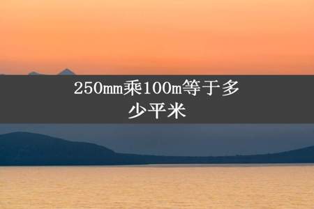 250mm乘100m等于多少平米