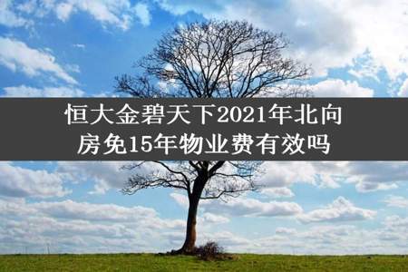 恒大金碧天下2021年北向房免15年物业费有效吗