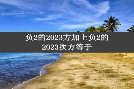 负2的2023方加上负2的2023次方等于