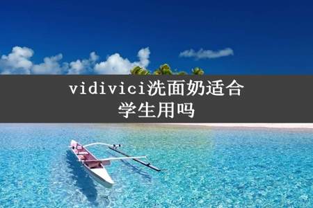 vidivici洗面奶适合学生用吗