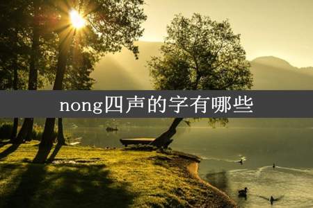 nong四声的字有哪些