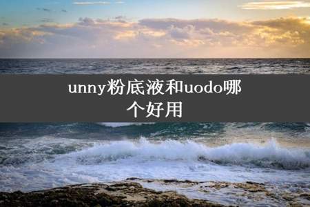 unny粉底液和uodo哪个好用