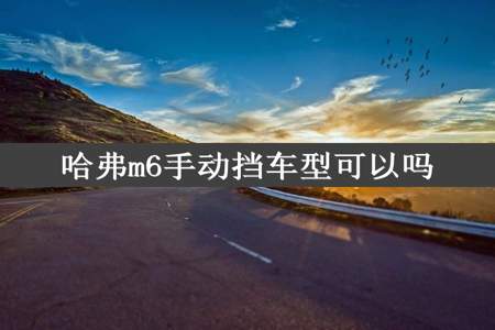 哈弗m6手动挡车型可以吗