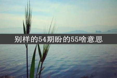 别样的54期盼的55啥意思