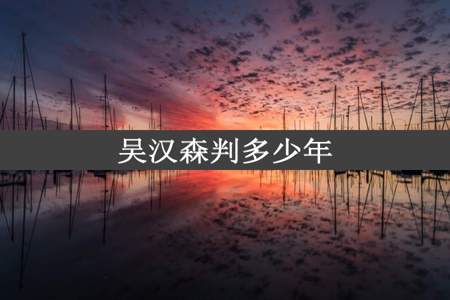 吴汉森判多少年